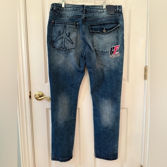 Born Fly Cloud Hopper Patched/Logo Jeans. Men's Size 36 - Picture 2 of 11